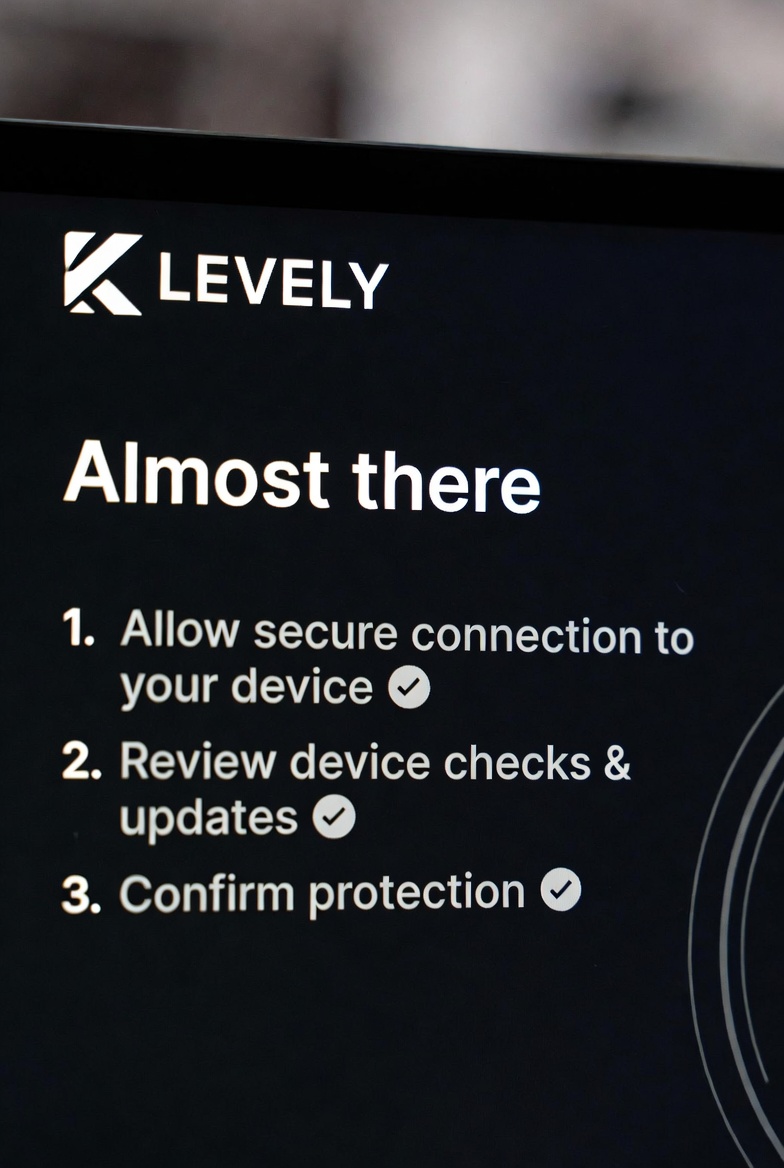 Three-step security check in progress
